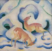 Franz Marc Deer in the Snow (mk34) oil painting on canvas